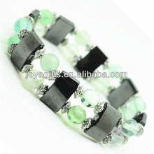 Magnetic Hematite Space Bracelet with alloy and 8MM Fluorite Round Beads